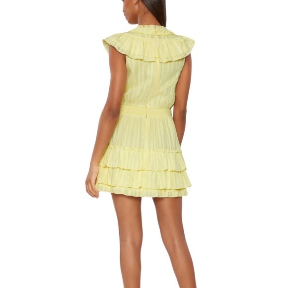 REVOLVE Likely Giordona Butter Yellow A-Line Ruffle Mini Dress Size 2 Coquette - Picture 3 of 12